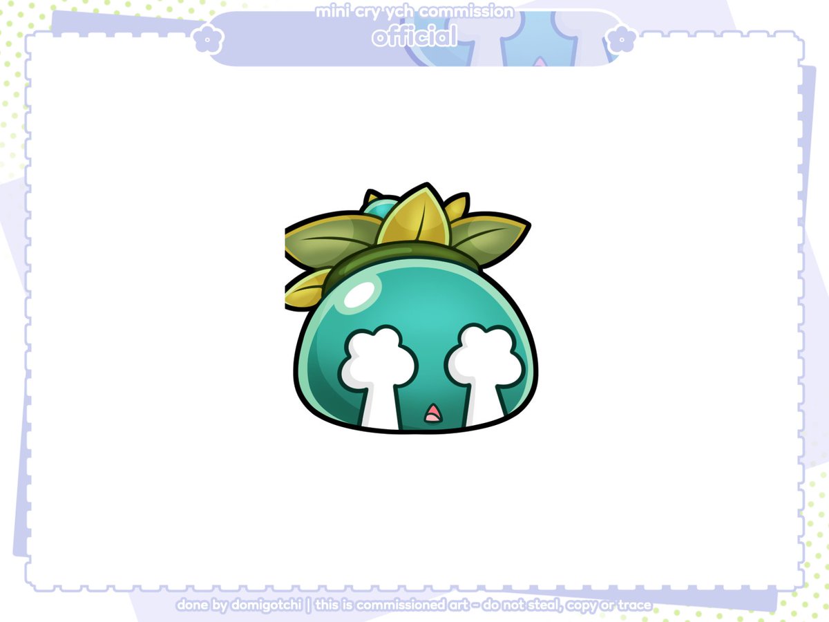 domigotchi's tweet photo. ╭─🌸ˋˏ mini cry YCH emote commission  ˎˊ🌸─╮

Thank you so so much for commissioning me, @officialHappiy 🌿💙

ʕっ•ᴥ•ʔっ ♡  #commissionㅤ #customcommission #artist #artbydomigotchi #VgenComm https://t.co/7dIpc84nBc
