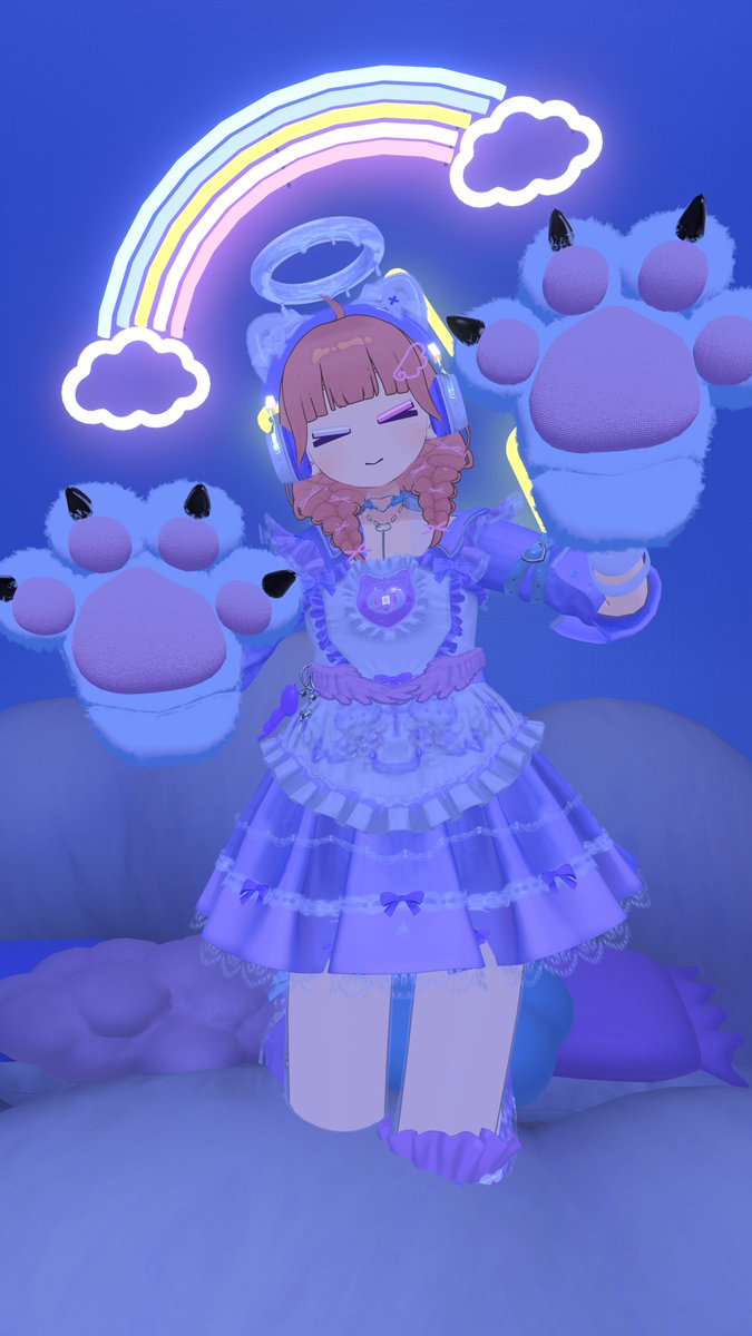 Tao_enjoyVR's tweet photo. クロアちゃんでゆめかわ猫改変！
でっかい肉球かわいい！😇
 #CloudzLog
#ChloaGarden3D https://t.co/BmzAlJT0XI