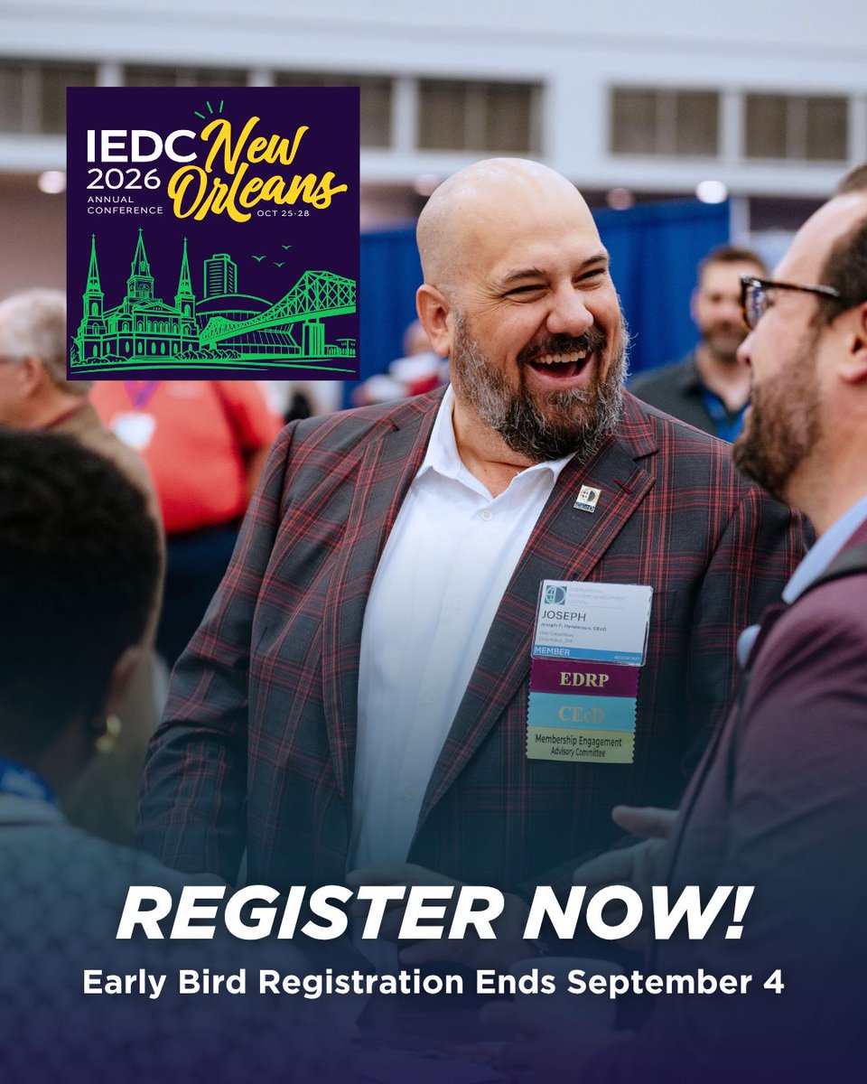 IEDCtweets's tweet photo. ⏰  Don’t miss your chance to save on IEDC New Orleans! Early bird pricing ends Friday, September 4. 

Join us to connect with peers, learn from industry leaders, discover fresh ideas, and bring home practical insights you can put into action. 

Register: https://t.co/JzGg1sDl11 https://t.co/5bJnyAuVkL