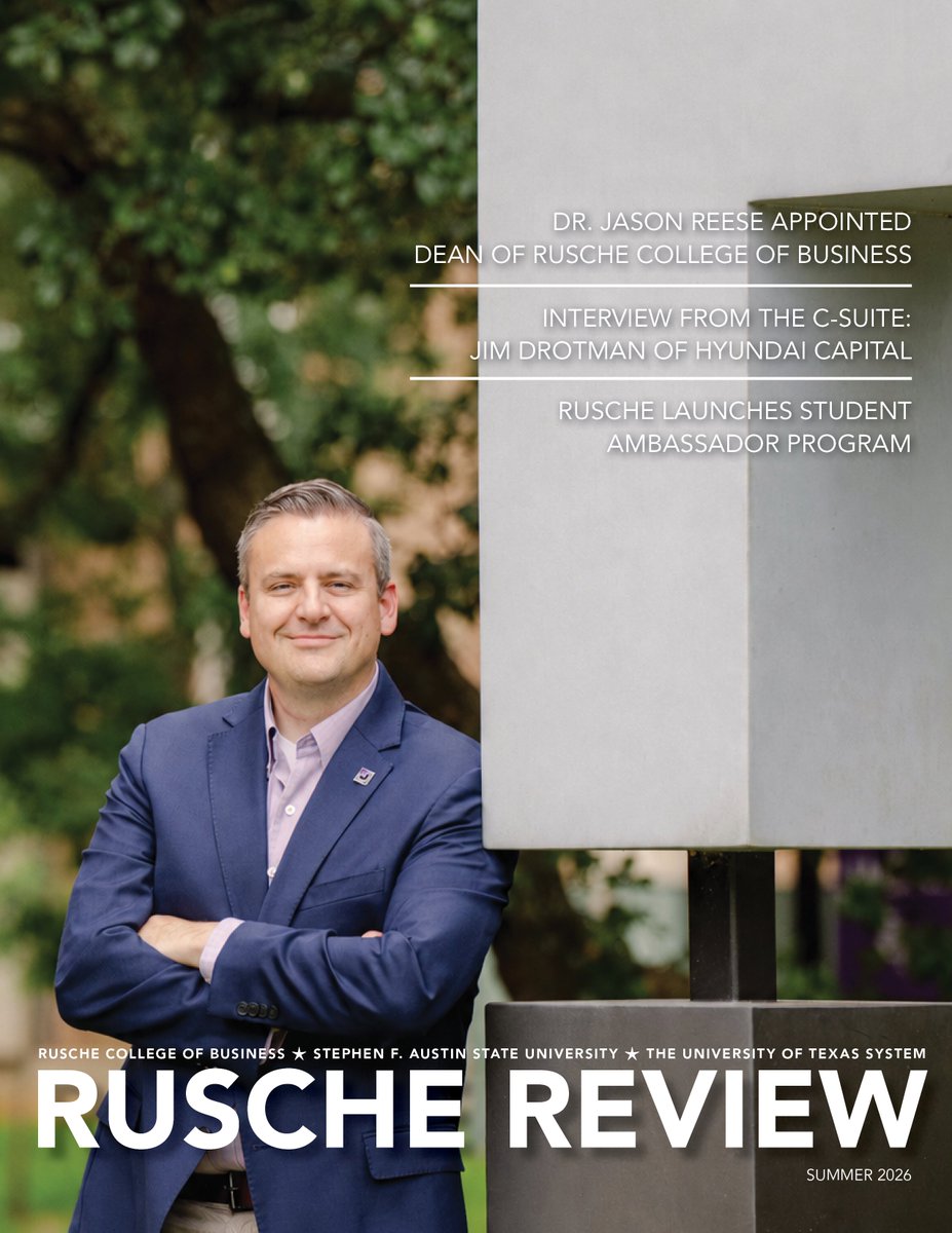 RuscheBusiness's tweet photo. ๐ The newest edition of Rusche Review is here!
Take a look inside and see whatโs happening!
๐ Read the latest issue: https://t.co/1wrqVWJNwG
#RuscheReview #SFA #AxeEm #RuscheCollege #SFAAlumni #SFAStudentSuccess https://t.co/kLGHUEdkPz