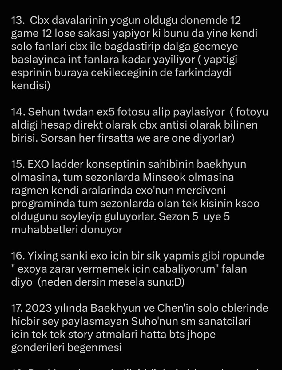 kybachira's tweet photo. exo'dan neden nefret ettiğimizi merak edenler için özet niteliğinde (gerçekten elediğimiz çok olayı var) kücük bir belgesel 😺

(Bu olaylar yasanirken cbx'nin kalanlar hakkında en ufak kotu bir soz, imada bulunmadığını da bilerek okuyun) https://t.co/u0fRx9rBBt
