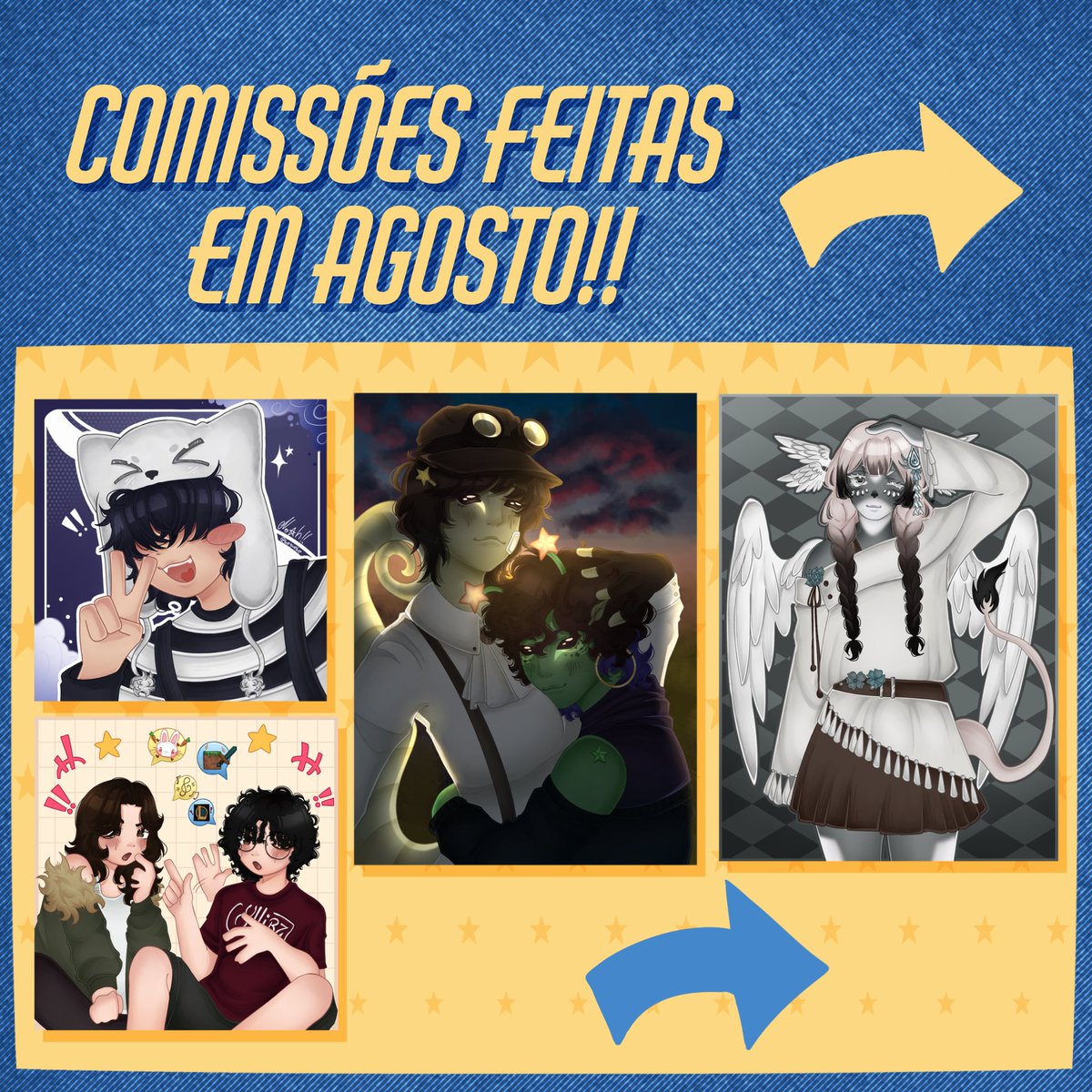 bequebe's tweet photo. «🧶» Todas as minhas comissões feitas no mês de agosto!!! 

Porque eu sou um artista preguiçoso e esquecido quando se trata de postar as comissões ... https://t.co/mxXVoMaL1C