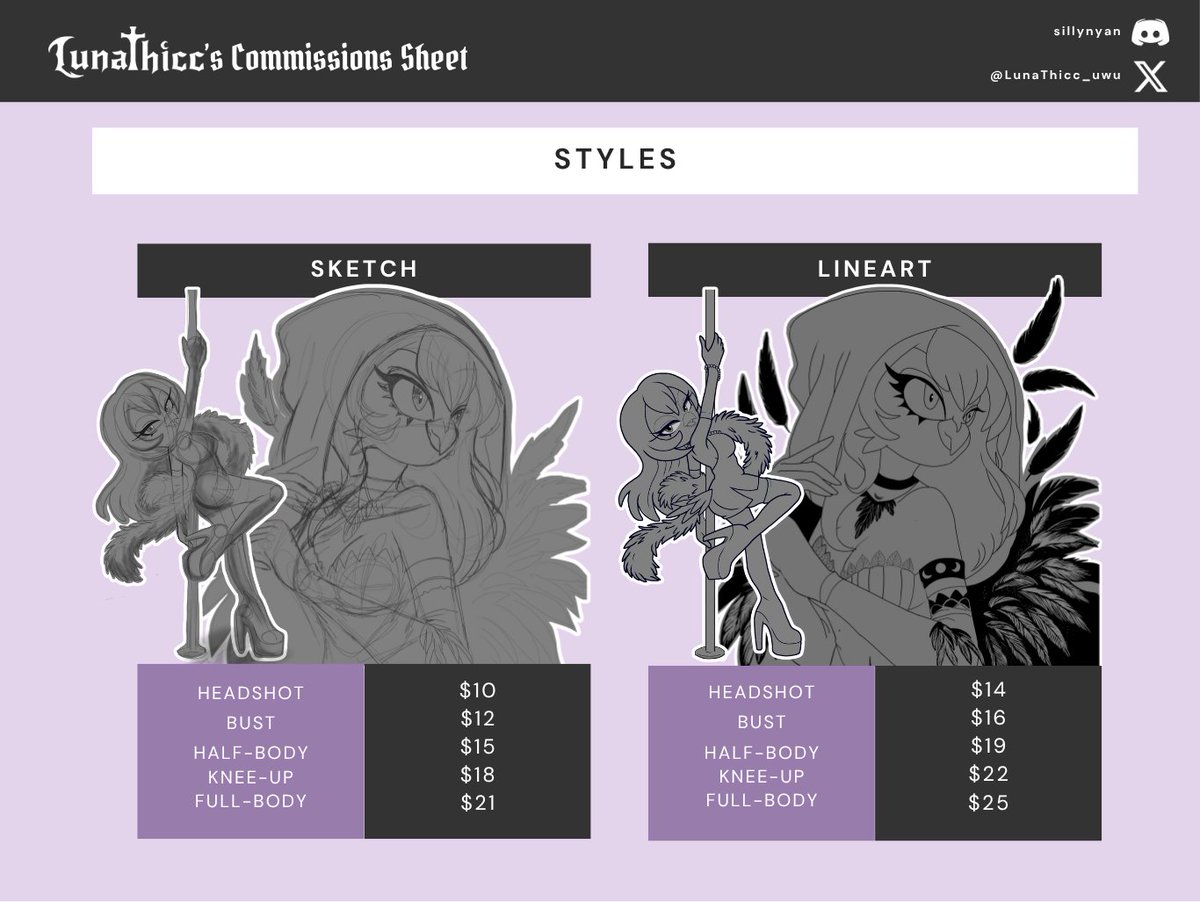 LunaThicc_uwu's tweet photo. 🎨✨Comms Open!
I’ve updated my price sheet with new rates for art variations (including outfits, expressions, and NSFW variants).

Remember, slots are handled on a first-come, first-served basis! Check the images attached.

❤️ Thank u for ur support~! https://t.co/0NUUFA9X9K