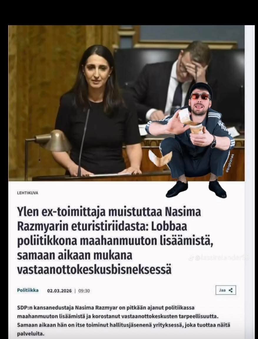 JukMantu's tweet photo. Nasimaa koskien olisi korkea aika laittaa perusteelliseen tutkintaan hänen maahanpääsynsä isänsä kanssa Moskovan eli meille vieraan vallan puuttumisella asiaan, sen jälkeen kun heidän anomuksensa oli hylätty sitä ennen ilmeisesti jopa kahdesti. 

Lisäksi Nasiman nimittämien vuoden pakolaisnaiseksi ilmeisesti Tarja Halosen aktiivisen toiminnan tuloksena kuulosta todella oudolta "peitetarinalta" kahden kielteisen edellämainitun päätöksen jälkeen.

Näiden lisäksi tietysti Nasiman toiminta maahatulijoita vastaanottokeskuksiiin haalivana vaikuttajana tulisi asettaa tarkkaan syyniin koska on ilmeistä että Nasima toimi myös näin tehdessään omien bisnestensä edistäjänä, eikä vain kuten hän esittää toimineensa: maahantulijoiden pyyteettömänä auttajana. Myös se on outo lausunto että Nasima on todennut toivovansa että Helsingistä tulisi afganistanilaisille viihtyisä kaupunki.

Nämä kaikki ovat oikeutettuja kysymyksi Nasiman isän epäonnistuneiden Kabulin hallintaa koskevien toimien jälkeen kun heidät siirrettin Kabulista heille turvallisen Moskovan kautta - ja avustuksella: Helsinkiin jatkamaan heille ominaista poliitista toimintaansa, joka on selvästi jatketta venäläisten tavoitteille aina Palestiinan tunnustamisen vaatimista myöten.