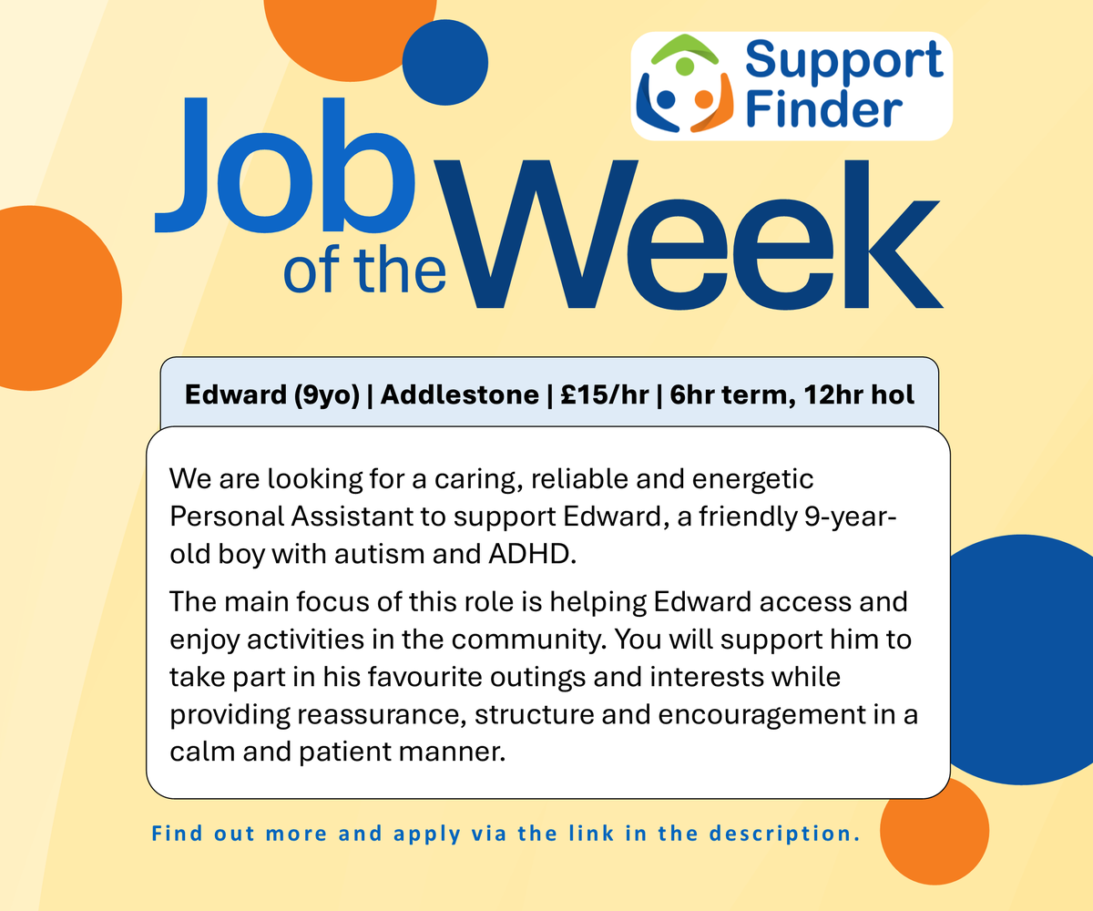 Support_Finder's tweet photo. Job of the Week: Edward is looking for a PA to assist him with his favourite activities. You can apply through Support Finder.
Direct job link: https://t.co/hs5rEb7mMg
#SupportWorker #FindAJob @JCPSurreySussex https://t.co/LA2vxXvsYW