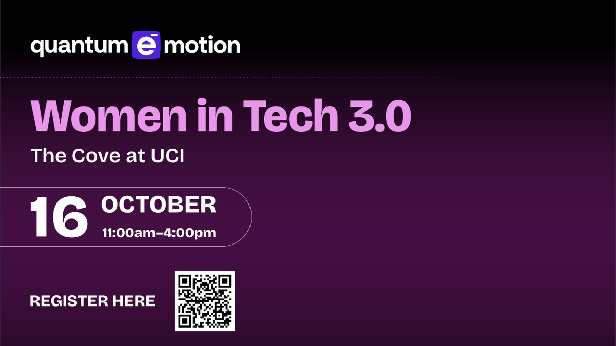 QEM_Corp's tweet photo. 👩💻 Women in Tech is back for V3!
On Oct. 16, @QEM_Corp brings together inspiring voices to explore how women lead, build, invest & shape the future of technology.
📍 The Cove | Irvine, CA
🔗 Register: https://t.co/qhTrxT2Rv1
#WomenInTech #QuantumEMotion #QeM https://t.co/jbARGEhxSA