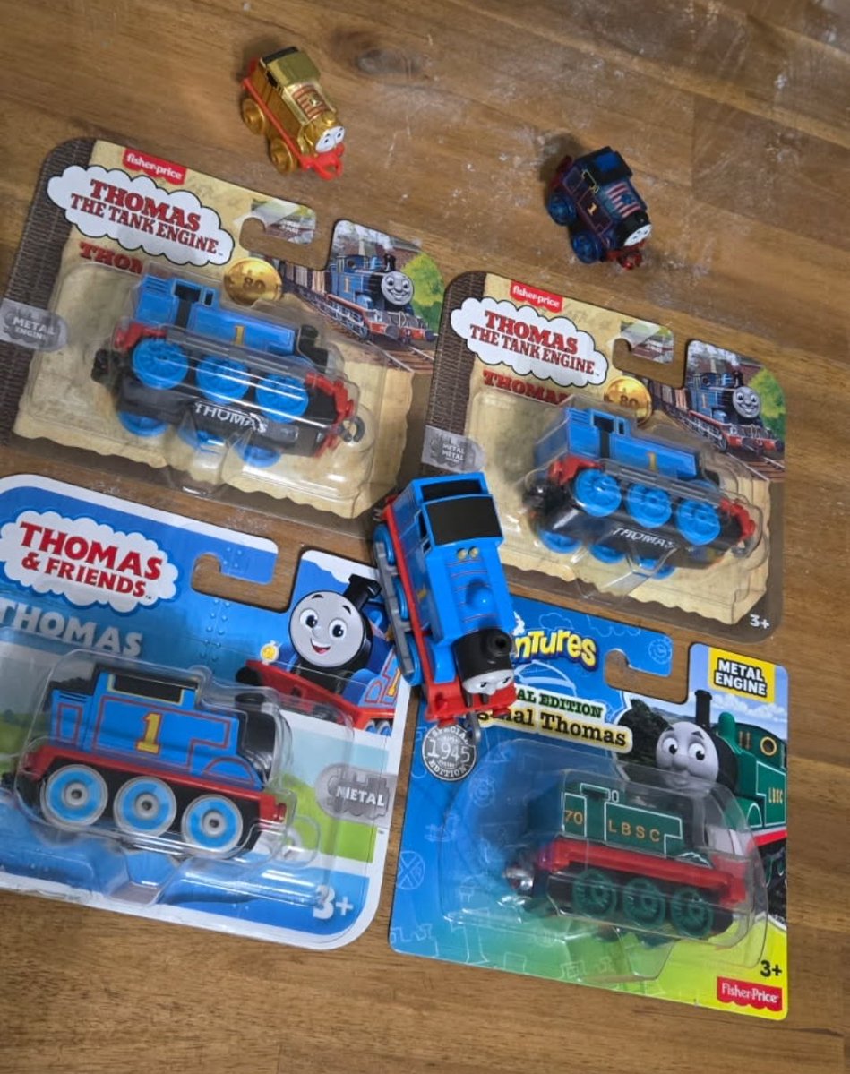 BranchlineM's tweet photo. @itstrainboy Agreed. 99% of my childhood collection is gone, so ive been slowly rebuilding. 

I've made it a point that to buy every item in person. Some have been bought for Thomas' 80th, some items ive bought tie together with memories with family, and friends. Some are just cool https://t.co/z8wO13XSmz