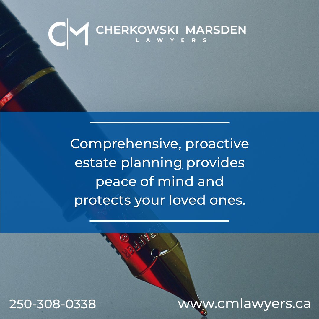 CMLawyersBC's tweet photo. Proactive estate planning is one of the greatest gifts you can leave your family. Our knowledgeable wills and estates law team provides tailored advice on your legal rights and obligations. Contact us online or call 250-308-0338.

#BCLaw #EstatePlanning #WillsAndEstate https://t.co/8oVN9cPWGS