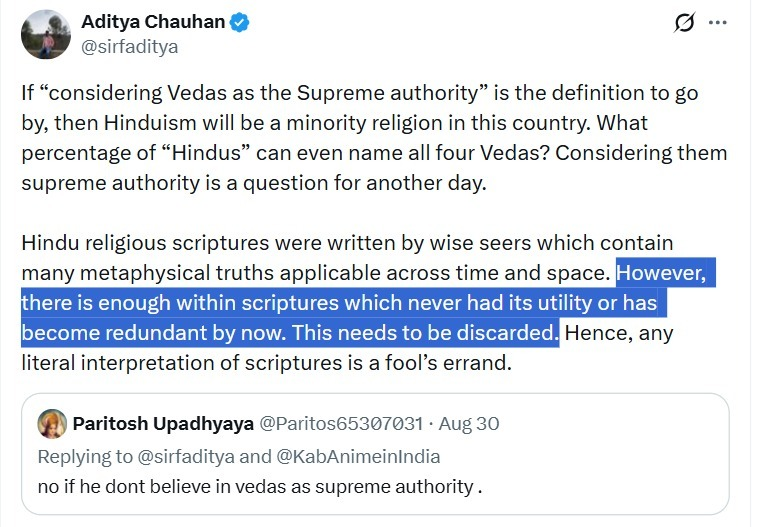 gator1248620's tweet photo. LOL.
Unironically cheering on a guy who periodically hacks away at the 'redundant, time-bound portions of the scriptures'—the very text you claim to reapproach through your work.
Why?Simply to dunk on Trads?At least wait for someone decent b4 u type down ur preconceived response. https://t.co/iH4jBGoGvw