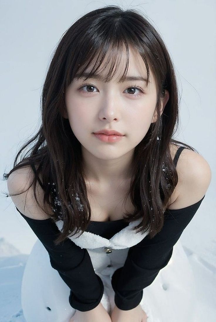 youroudotio's tweet photo. Does the crisp contrast between the black top and white dress enhance the serene winter mood? https://t.co/GhVqKqQLvf