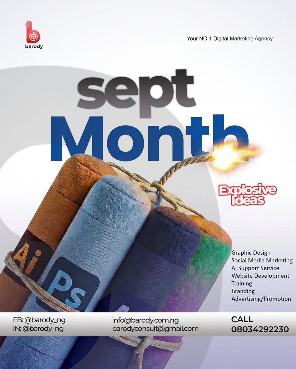 barody_NG's tweet photo. Welcome to September with explosive ideas💡 from all of us at Barody. https://t.co/jfLBvYX7yV