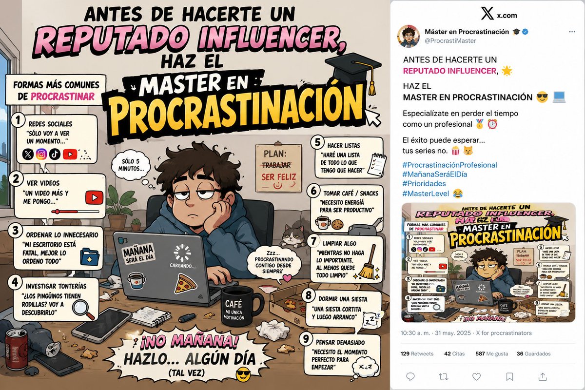 SurvivalLABS's tweet photo. HAZ EL #MASTER EN #PROCRASTINACIÓN #ZonaToscal https://t.co/2gusU8iIVL