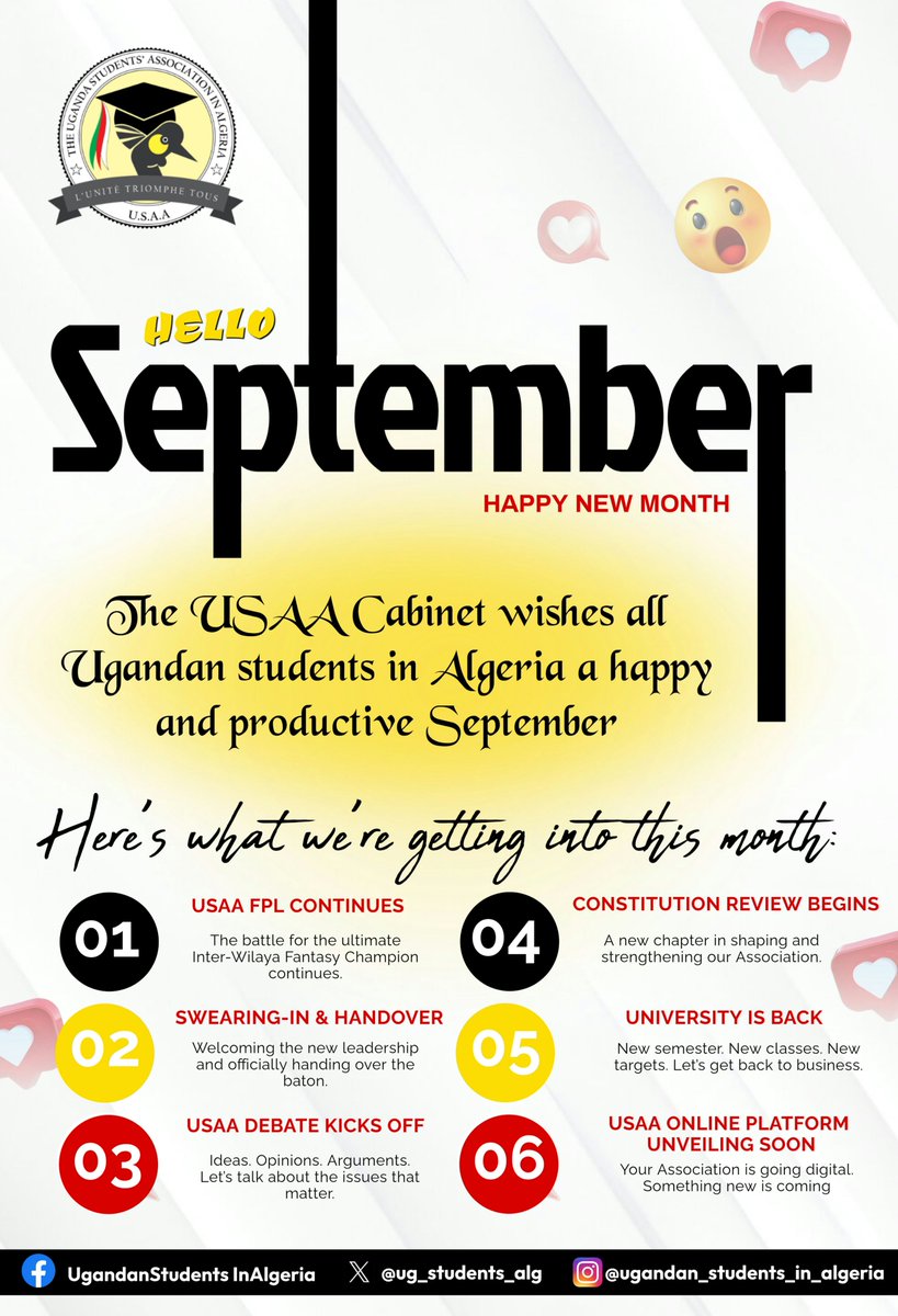 ug_students_alg's tweet photo. Happy September to you all https://t.co/z4qAM5UOWi