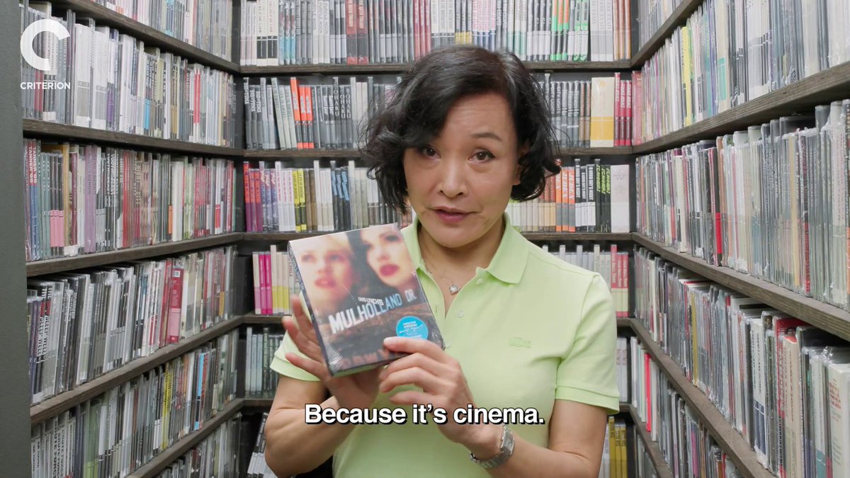 ThatsOurWaldo's tweet photo. Joan Chen pulls Mulholland Dr. from the Criterion Closet:

“Because it’s cinema.” https://t.co/ZRHFUXbo36