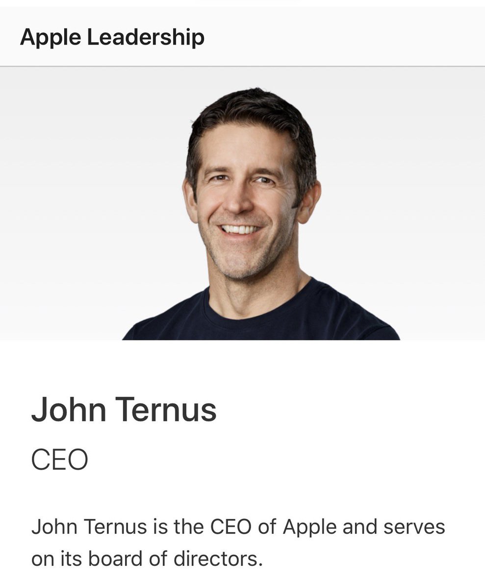 aaronp613's tweet photo. Apple has updated their leadership page to reflect the new CEO https://t.co/saaQulRjMw