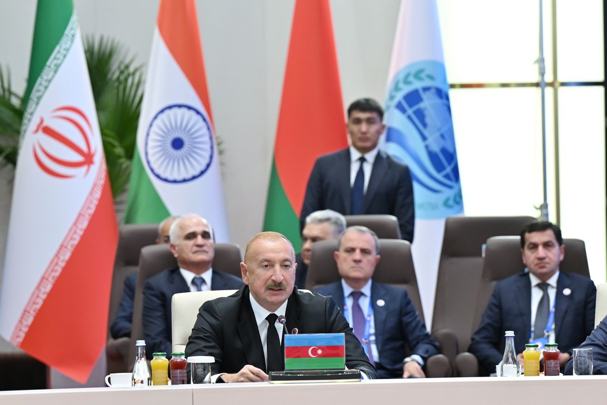 presidentaz's tweet photo. President Ilham Aliyev delivered an address at the “SCO Plus” meeting.

https://t.co/HaLuSnxsix https://t.co/FahSYku3kA