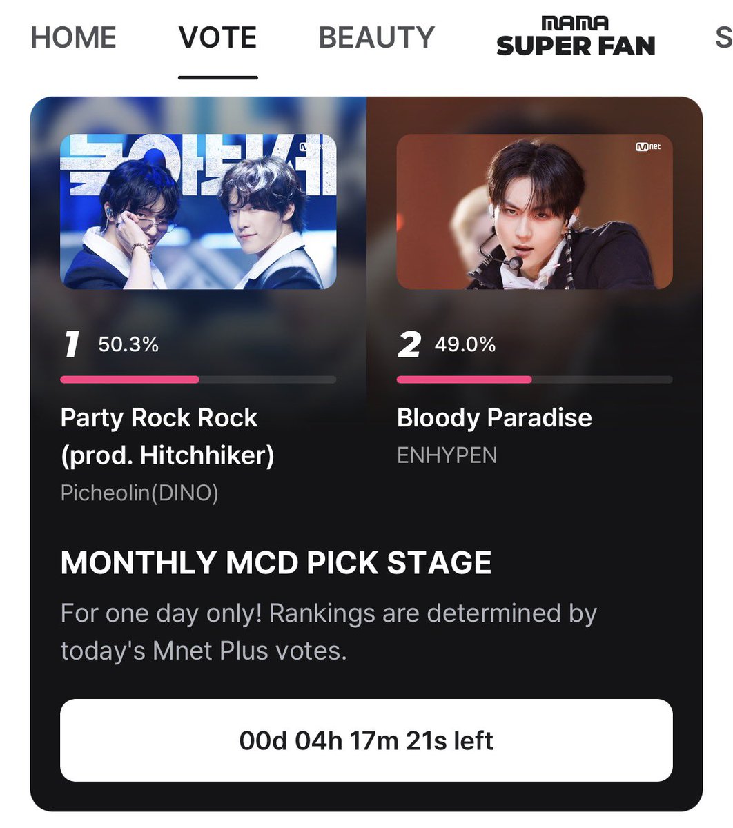 enhaonly10's tweet photo. 🚨ENGENES, WHERE ARE YOU?

We lost the lead on the Monthly MCD Pick stage on mnet app! This year first place gets nominated for 2026 MAMA, and it may be a nom. for a special award. 

‼️THIS VOTING ENDS TODAY (along with m countdown vote)! 5 votes per acct per device. VOTE NOW‼️ https://t.co/R6dpqg9pFW