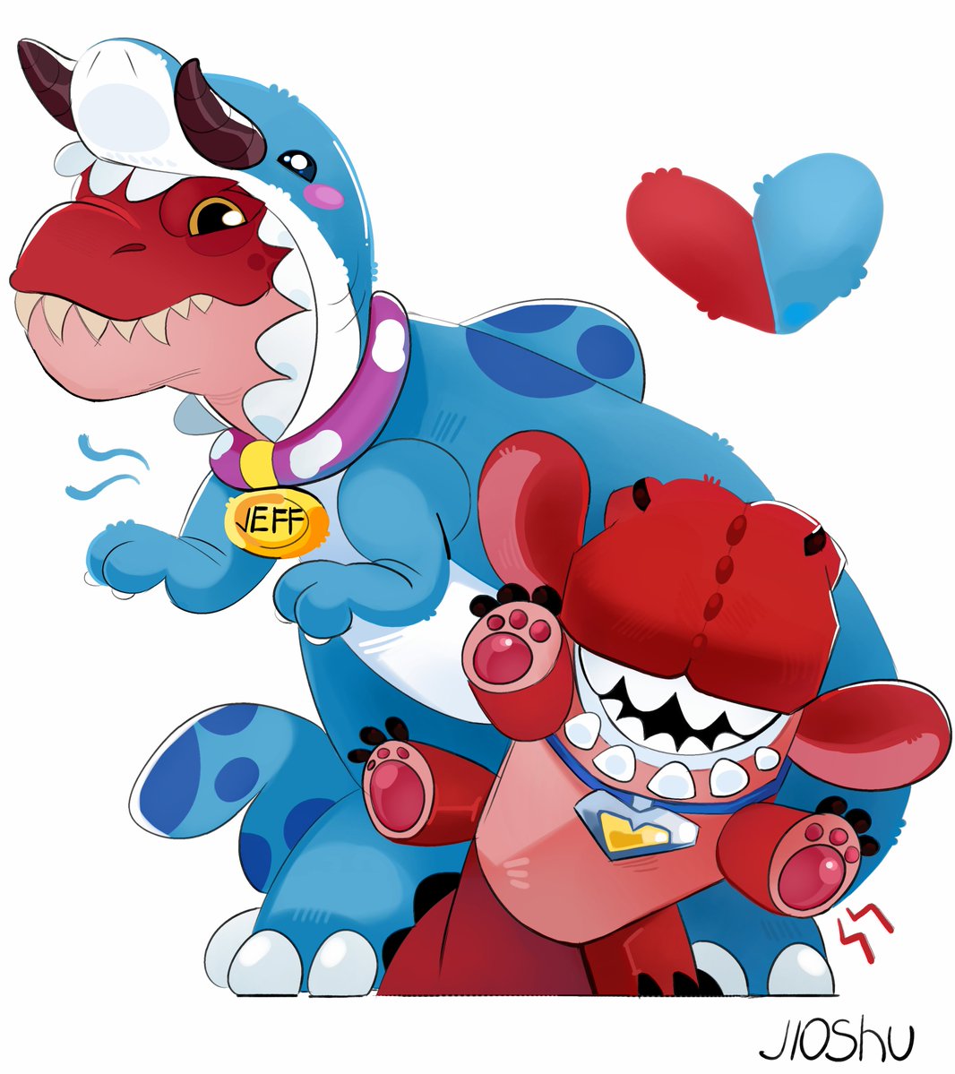 jioshu__'s tweet photo. Jeff the landshark and Devil dinosaur ■  matching skins variations (old artwork)
#MarvelRivals #jeffthelandshark #devildinosaur https://t.co/EHq9LHMPDS