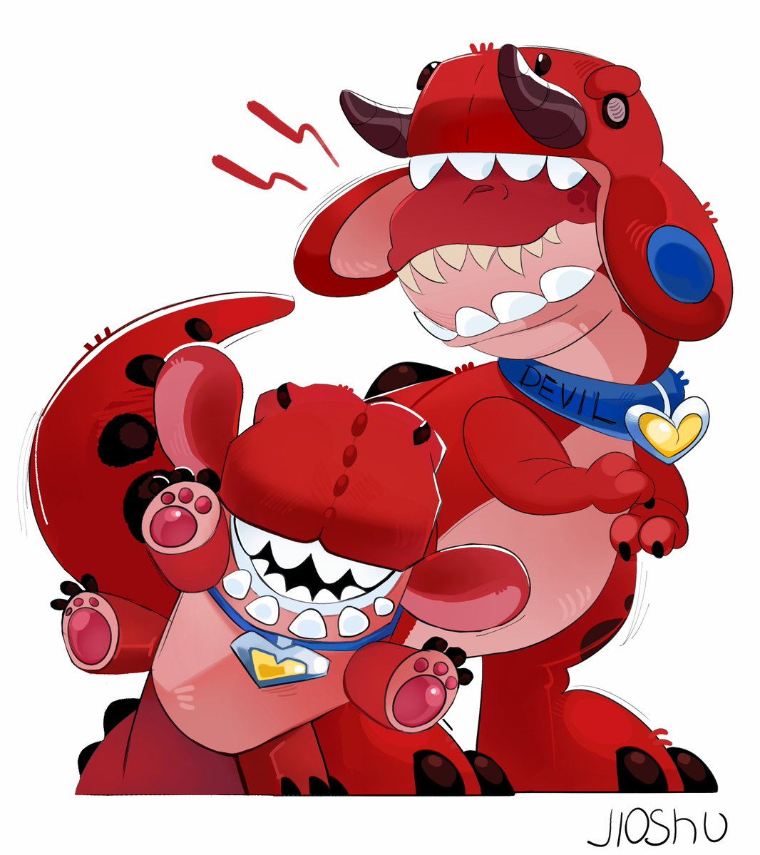 jioshu__'s tweet photo. Jeff the landshark and Devil dinosaur ■  matching skins variations (old artwork)
#MarvelRivals #jeffthelandshark #devildinosaur https://t.co/EHq9LHMPDS