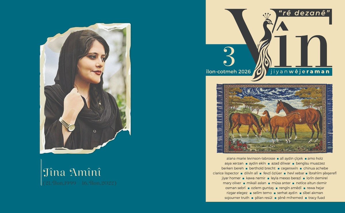 kovaravine's tweet photo. “rê dezanê”

Hejmara sêyem a Vînê Weşiya 
Humara hîrêyin a Vîne Veciya 
Jimare 3î govarî Vîn billaw kirayewe 
Wek flipbook û PDF li ser malpera https://t.co/clQNBo7XR6 https://t.co/PR3a6axHnu