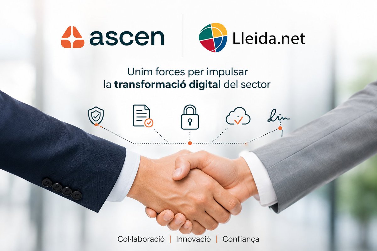 AscenAsocNeteja's tweet photo. 🤝 ASCEN i @lleidanet s'uneixen per oferir signatura digital, comunicacions fefaents i total seguretat jurídica al #SectorNeteja.

Aprofita les tarifes exclusives per a empreses associades! 📉👇

https://t.co/UOm4cROTUH https://t.co/vpfwxXAI1M