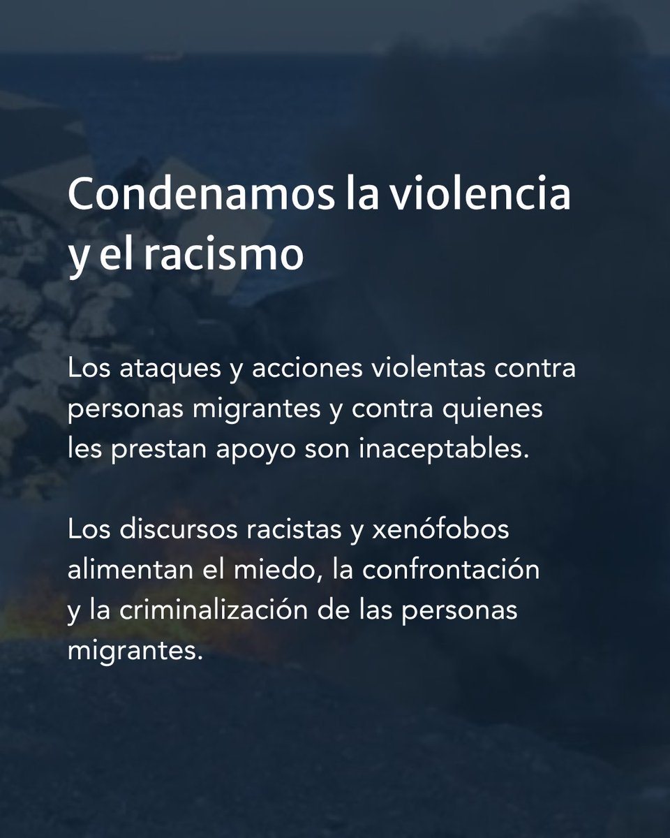 ProcomarVLL's tweet photo. Dados los acontecimientos de los últimos días en Ceuta es fundamental recordar que ninguna forma de violencia es una respuesta y que se necesitan respuestas institucionales para parar esta violencia y garantizar los derechos de las personas migrantes. #noviolencia #ceuta https://t.co/R2HVrqsSQc