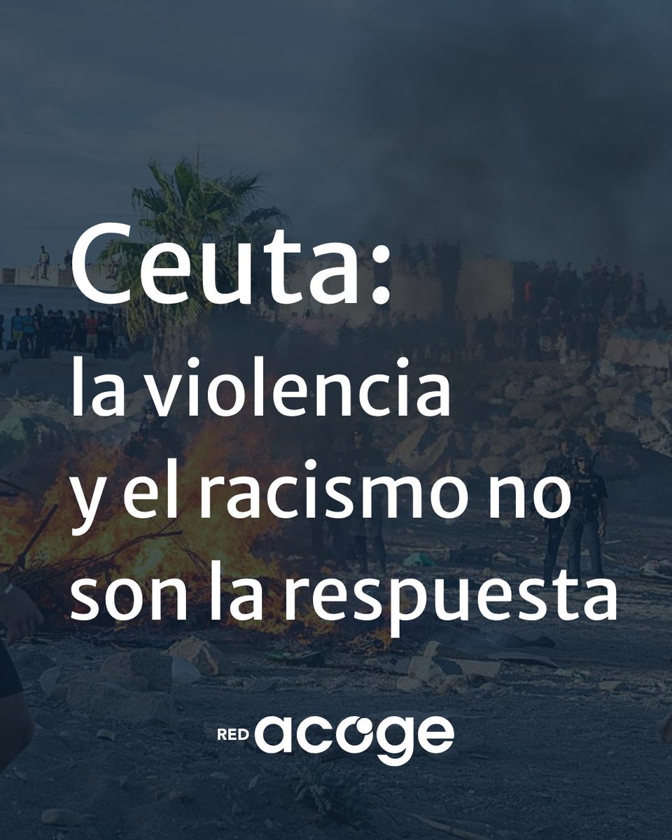 ProcomarVLL's tweet photo. Dados los acontecimientos de los últimos días en Ceuta es fundamental recordar que ninguna forma de violencia es una respuesta y que se necesitan respuestas institucionales para parar esta violencia y garantizar los derechos de las personas migrantes. #noviolencia #ceuta https://t.co/R2HVrqsSQc