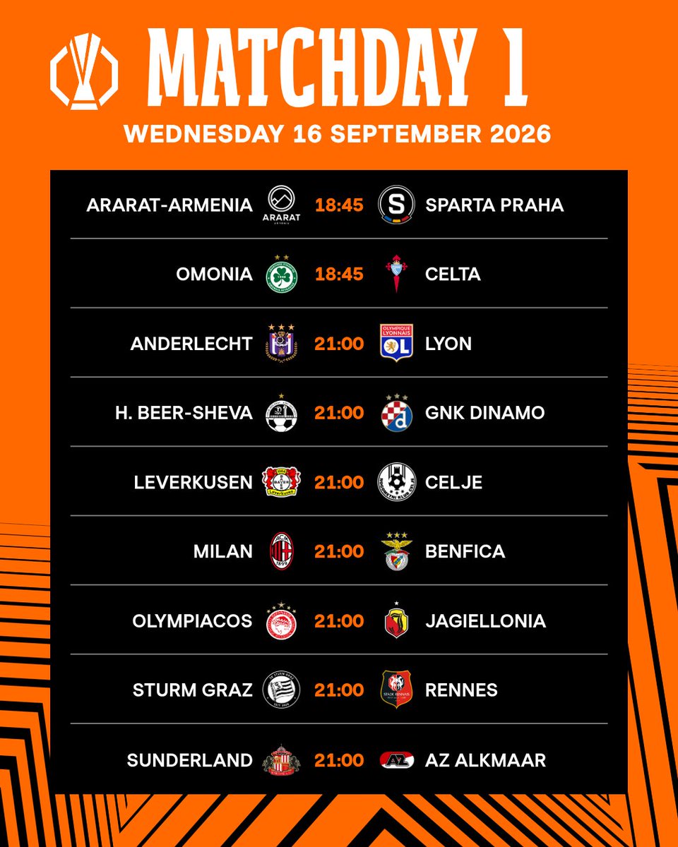 EuropaLeague's tweet photo. Europa League opening day 🤩

#UEL https://t.co/eRSh1eEpFU