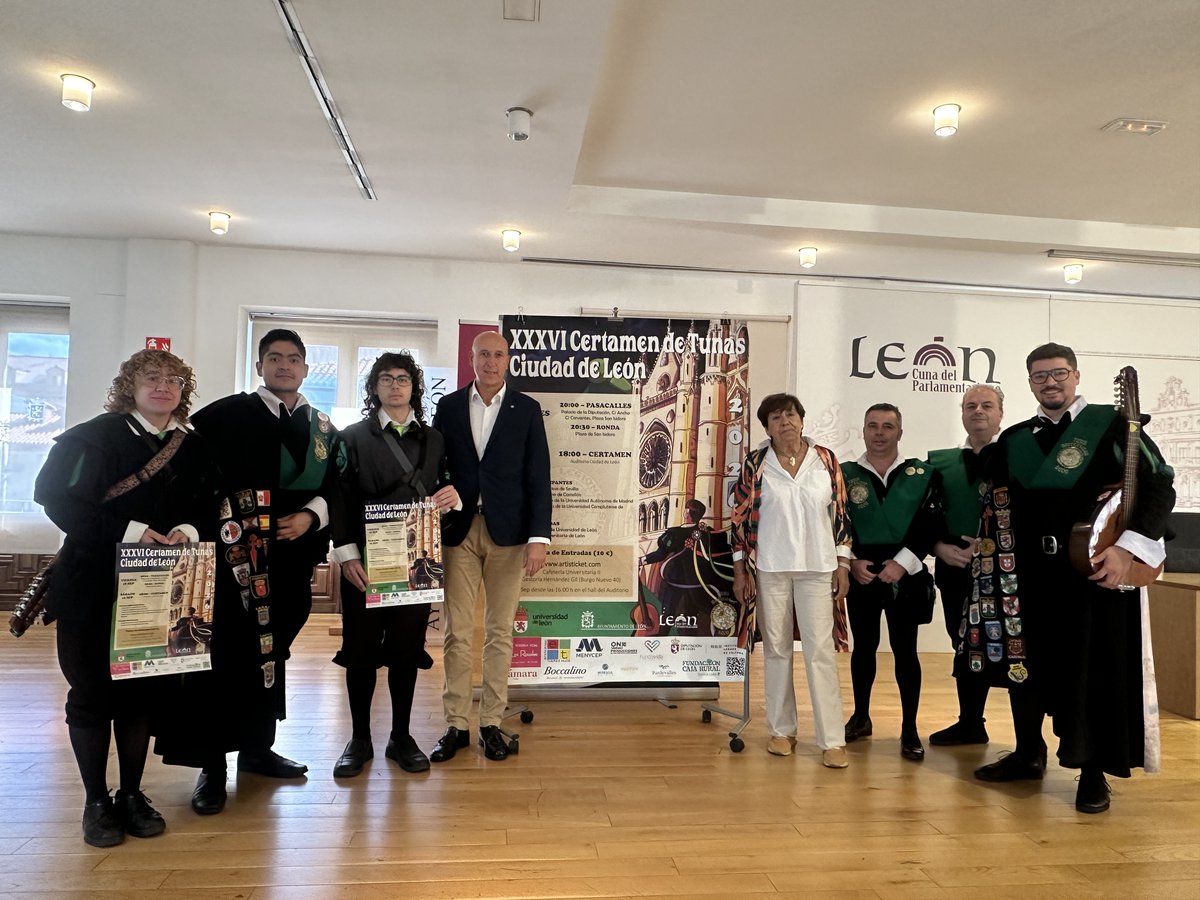 LeonAyto's tweet photo. 🎶 Música y tradición se darán cita en #LeónEsp los días 18 y 19 de septiembre con la celebración del XXXVI Certamen de Tunas Ciudad de León que reunirá a agrupaciones de toda España.

ℹ️Aquí tienes todos los detalles: https://t.co/e2AaxZz7DZ https://t.co/t21CufoDze