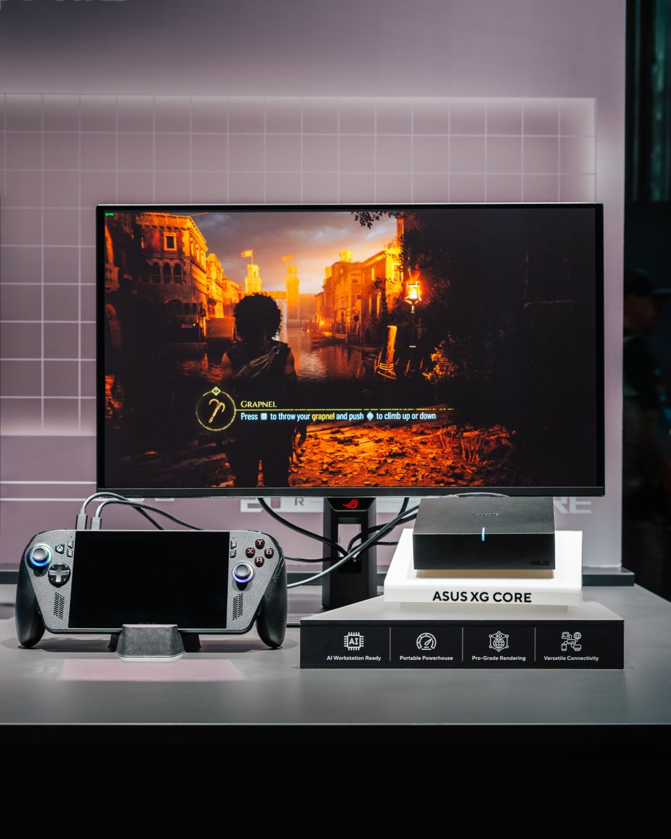 ASUS_ROGUK's tweet photo. Sleek design, serious power.

Meet #ASUS XG Core, powered by AMD Radeon™ RX 9060 XT LP

Compact. Lightweight. Game-ready 🎮⚡

Just plug in via USB-C 40Gbps and power up your laptop, mini PC, or gaming handheld

Explore now! 👉 https://t.co/qXgnCkS26T

#XGCore https://t.co/zrBP7mEBcr