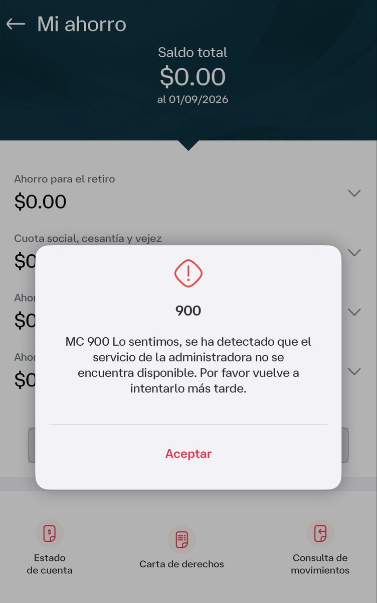 letsflydi's tweet photo. @banamex intento consultar mi saldo del afore y me salen estos mensajes tanto desde la app de afore Banamex como desde mi app de Banamex normal, que pasa o que significa? Hay problemas con la app o porque sale como “sin información” y en “ceros” con ese msj de MC900 https://t.co/dCQy22Z1nT