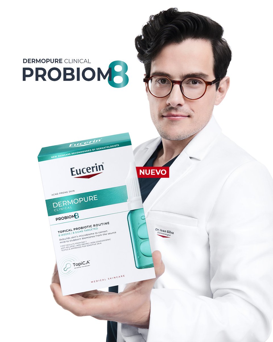 EucerinES's tweet photo. Empieza una nueva era para la #pielconacné. 💚

Llega Eucerin #DermoPureClinical #Probiom8, una rutina probiótica para tratar las imperfecciones en su origen:
🔬 Los primeros probióticos propios de la piel.
🧬 Con el ingrediente patentado Topic.A
👉 https://t.co/Mv7IKXX72D https://t.co/cWdgqxYZzr