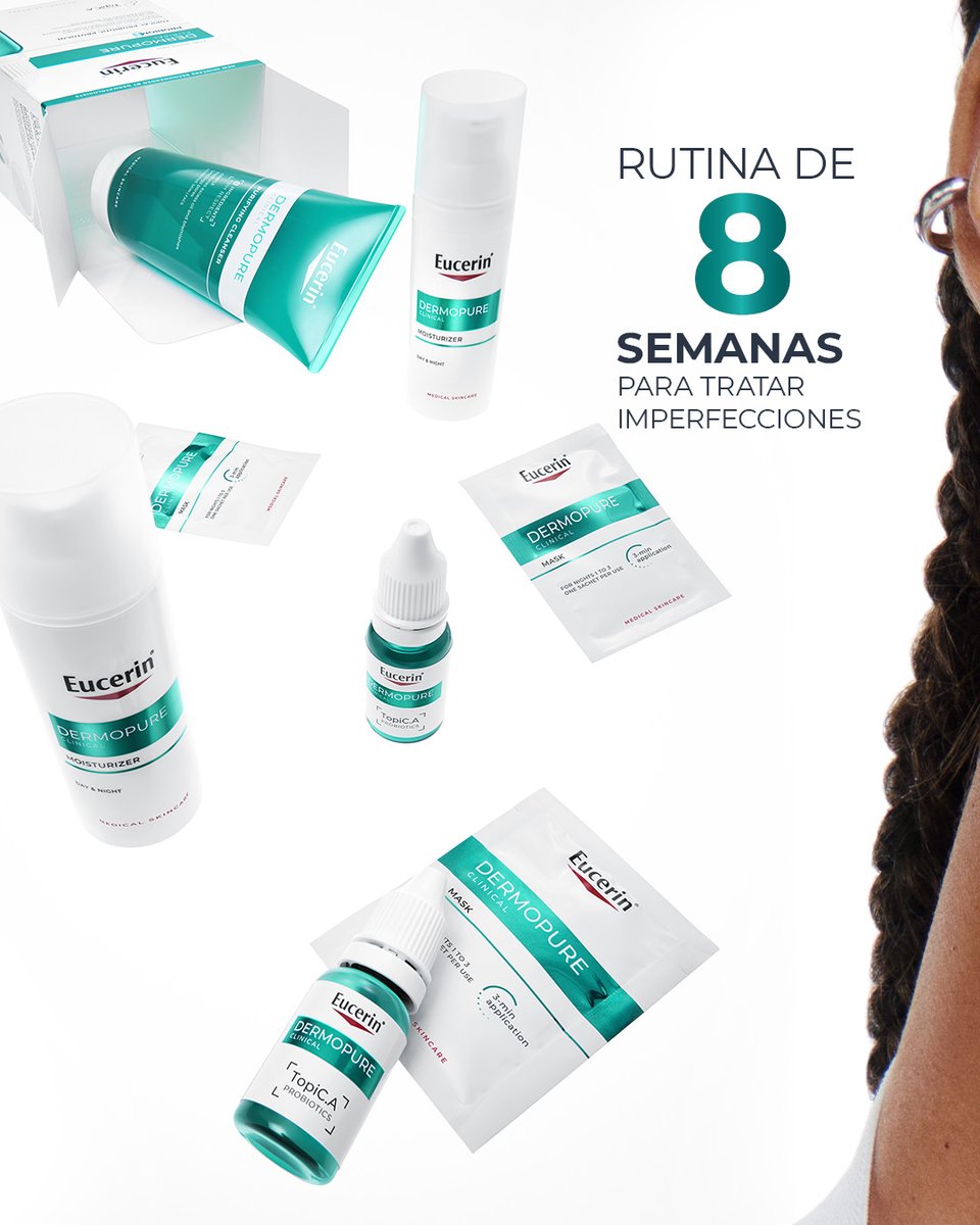 EucerinES's tweet photo. Empieza una nueva era para la #pielconacné. 💚

Llega Eucerin #DermoPureClinical #Probiom8, una rutina probiótica para tratar las imperfecciones en su origen:
🔬 Los primeros probióticos propios de la piel.
🧬 Con el ingrediente patentado Topic.A
👉 https://t.co/Mv7IKXX72D https://t.co/cWdgqxYZzr