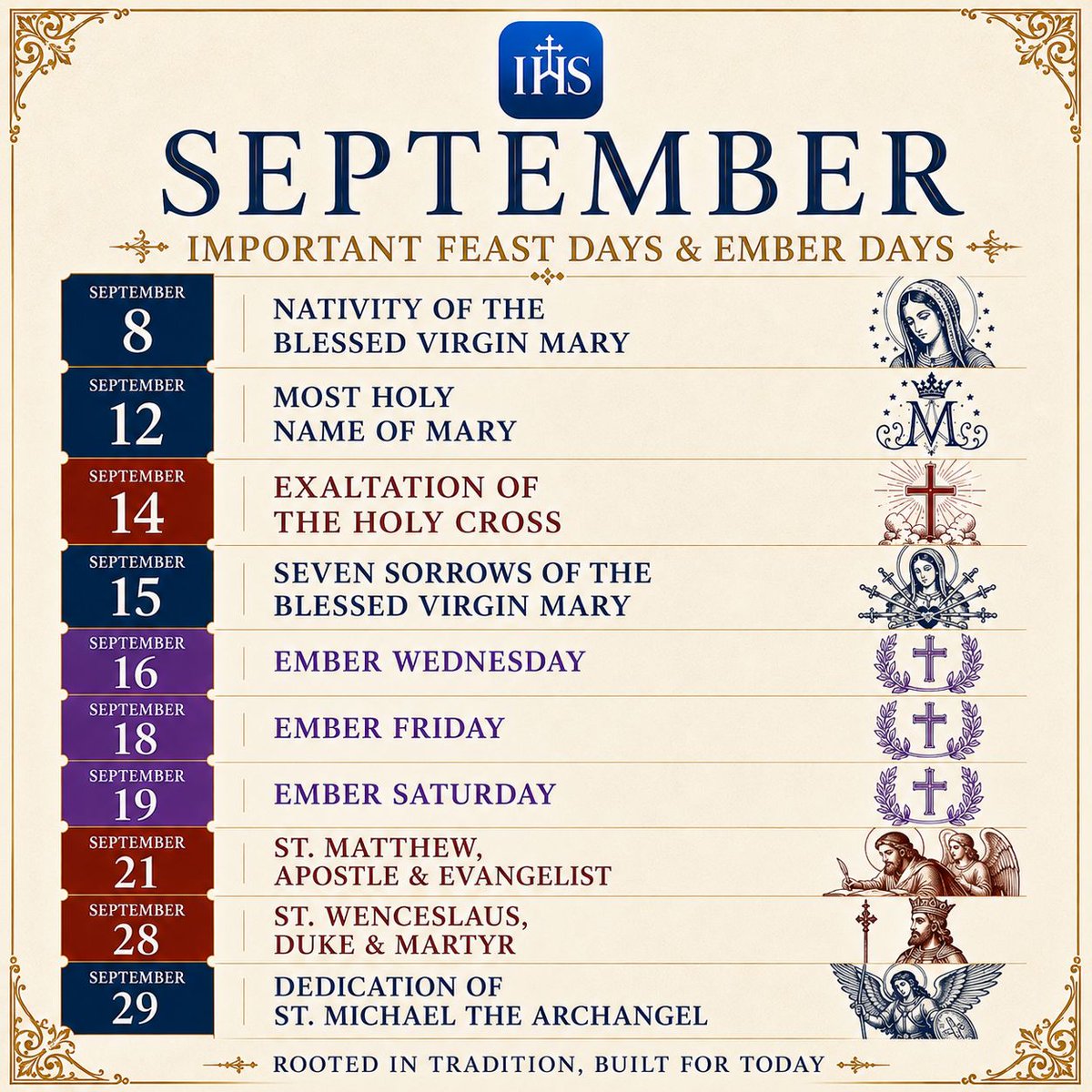 SanctificaApp's tweet photo. Stay up to date with Sanctifica. We have the traditional calendar with readings for just about everything; including Ember days!
#september2026 #sanctifica #feastdays #emberdays #catholicliturgicalliving https://t.co/M8sBom79ZV