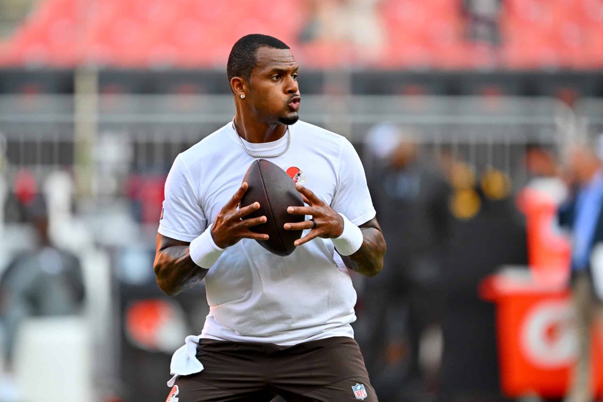 BrownsNationcom's tweet photo. Douglas Clawson of CBS Sports boldly predicts Week 1 could be Deshaun Watson's final NFL game, believing the Browns will quickly move on and could end up starting six different quarterbacks this season.

"Prediction: Week 1 will be Deshaun Watson's last NFL game," Clawson wrote. "Deshaun Watson won the starting QB job in Cleveland, but it won't last long (at all). He hasn't been the same after leaving Houston and he's dealt with a season-ending shoulder injury and two Achilles injuries with the Browns. The Browns will start an NFL-record six different QBs this year, including Shedeur Sanders, Dillon Gabriel and rookie Taylen Green."

(https://t.co/7BneACEaE9)