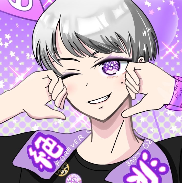 nmju77830's tweet photo. うぱバ参戦しました！かっこよすぎて何も記憶にございません！滅ｯ！
次名古屋1日目参戦しまーすｯ！！！
イラスト時たま描いてまーす！
💜or♻️で巡回させていただきます🙇‍♀️✨
よろしくお願いしまーすｯ！！
#古の自己紹介カード 
#金爆ギャさんと繋がりたい
#ゴールデンボンバー好きな人と繋がりたい https://t.co/6OptEdD5Qn