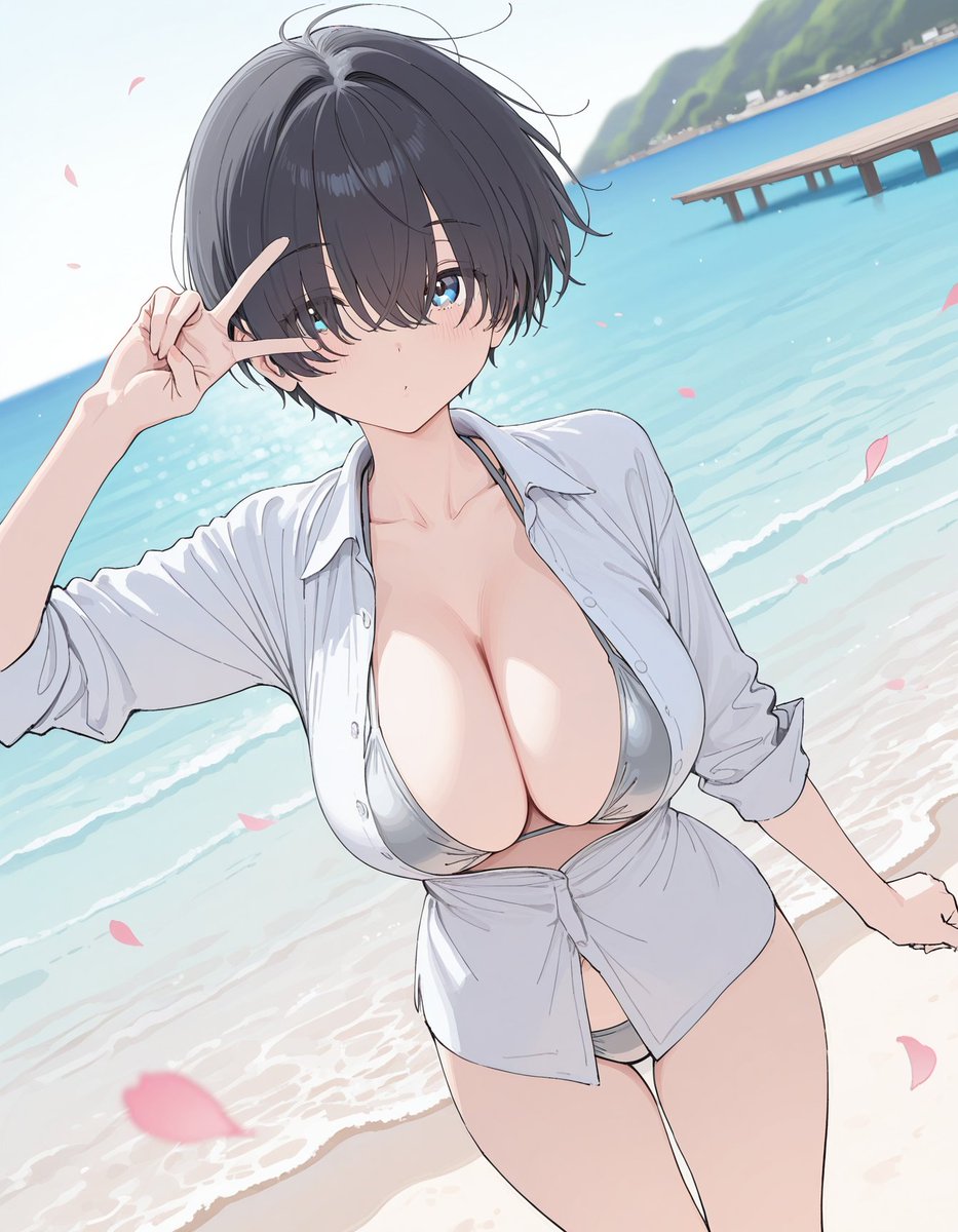 MamuruKuro83288's tweet photo. 【皆様へのお詫び】
メカクレちゃんの水着を上げようと思ったのですが、肌の露出が多かったので、念のために上からYシャツを着てもらいました……
健全すぎて申し訳ありません🙇‍♂️

#黒豆家 #黒豆家のメカクレちゃん https://t.co/EEVABjPgog