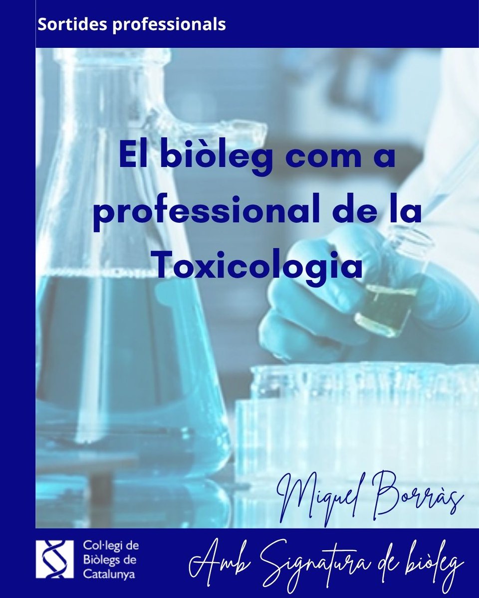 BiolegsCAT's tweet photo. 🧪 El biòleg, professional de la Toxicologia
Miquel Borràs, #biòlegcat i toxicòleg, ens explica per què el perfil generalista del biòleg encaixa amb aquesta disciplina i quines sortides professionals ofereix
👉 https://t.co/MI3J2rXN5U

#SortidesProfessionals #biòlegscat https://t.co/eDSZ7xJNJj