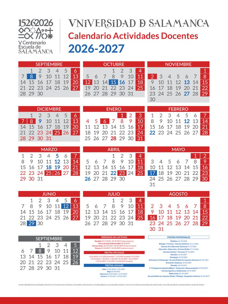 usal's tweet photo. 🎓 Planifica tu nuevo curso en la USAL 📆

Consulta todas las fechas clave para organizar tus estudios, proyectos y descansos desde el primer día.
 
➡️ https://t.co/1wMiuAhray https://t.co/kWLDHq7KUV