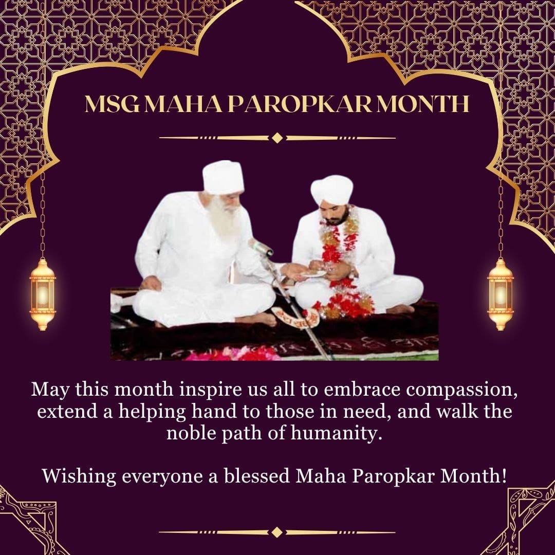 insan_loveleen's tweet photo. September holds a special place in the history of DSS. In September 1990, Shah Satnam Singh Ji Maharaj declared Saint Gurmeet Ram Rahim Ji as the third successor, inspiring a renewed journey of selfless service and humanity and marked as  #MahaParopkarMonth https://t.co/RpRpiGOGQK