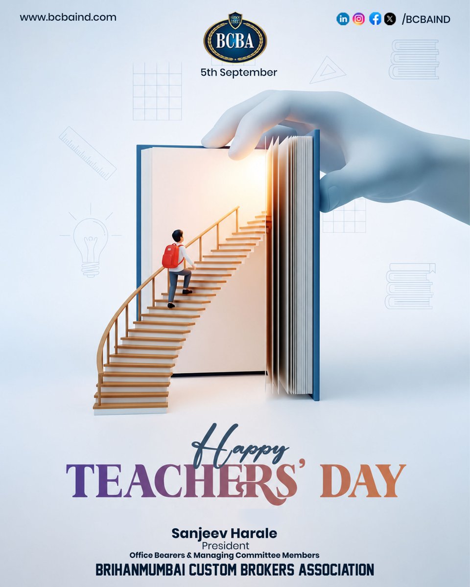 BCBA_IND's tweet photo. Behind every achievement is a mentor who showed us what was possible. 
Today, we express our gratitude to the guides and leaders who shape our perspectives and build our foundation. 
Happy Teacher's Day! 
.
.
.
#TeachersDay #BCBA https://t.co/sYar7U10Ig