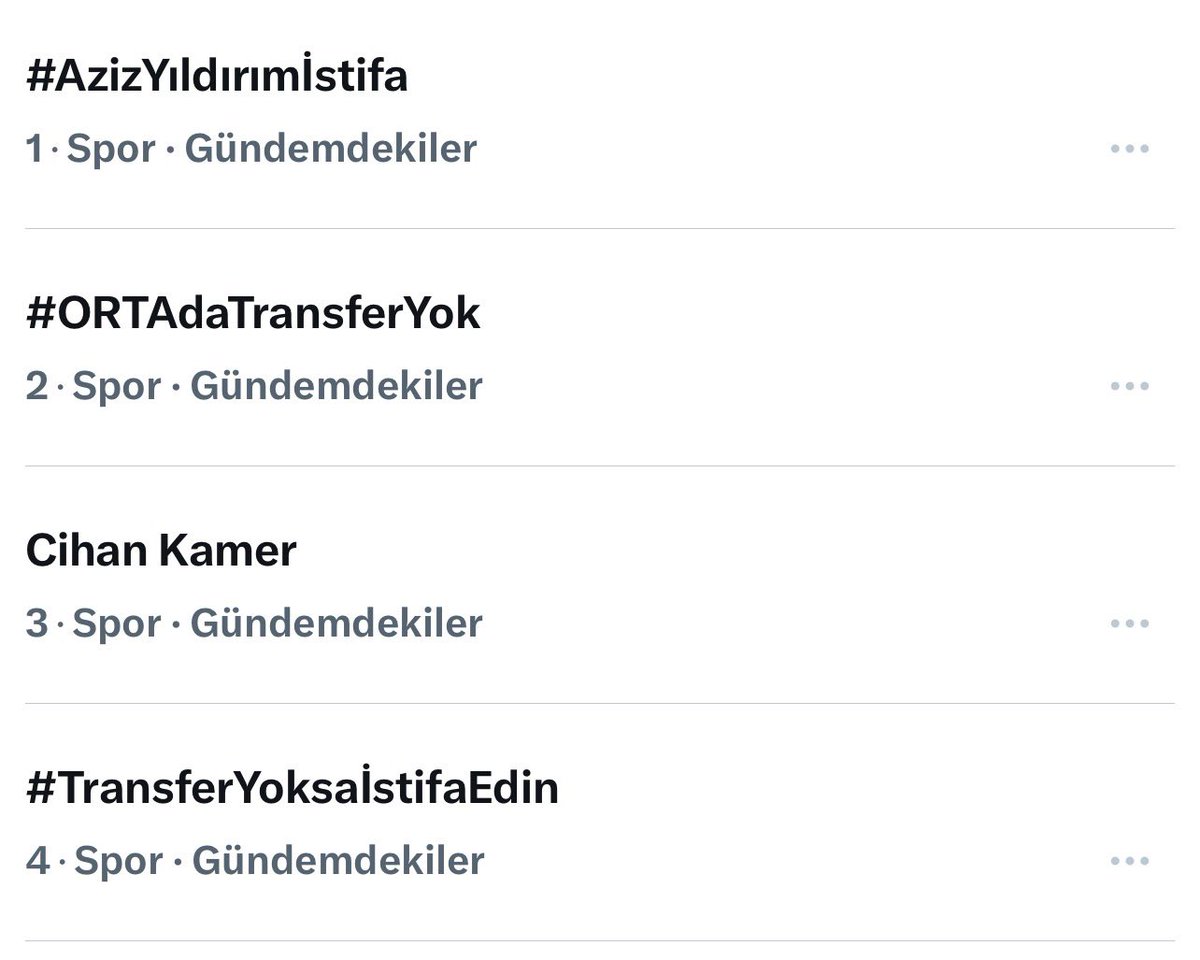 Insider_Usr's tweet photo. 🚨 “Aziz Yıldırım İstifa” çalışması Türkiye gündeminde TT oldu!
#azizyıldırımi̇stifa https://t.co/nZwTtQQI20