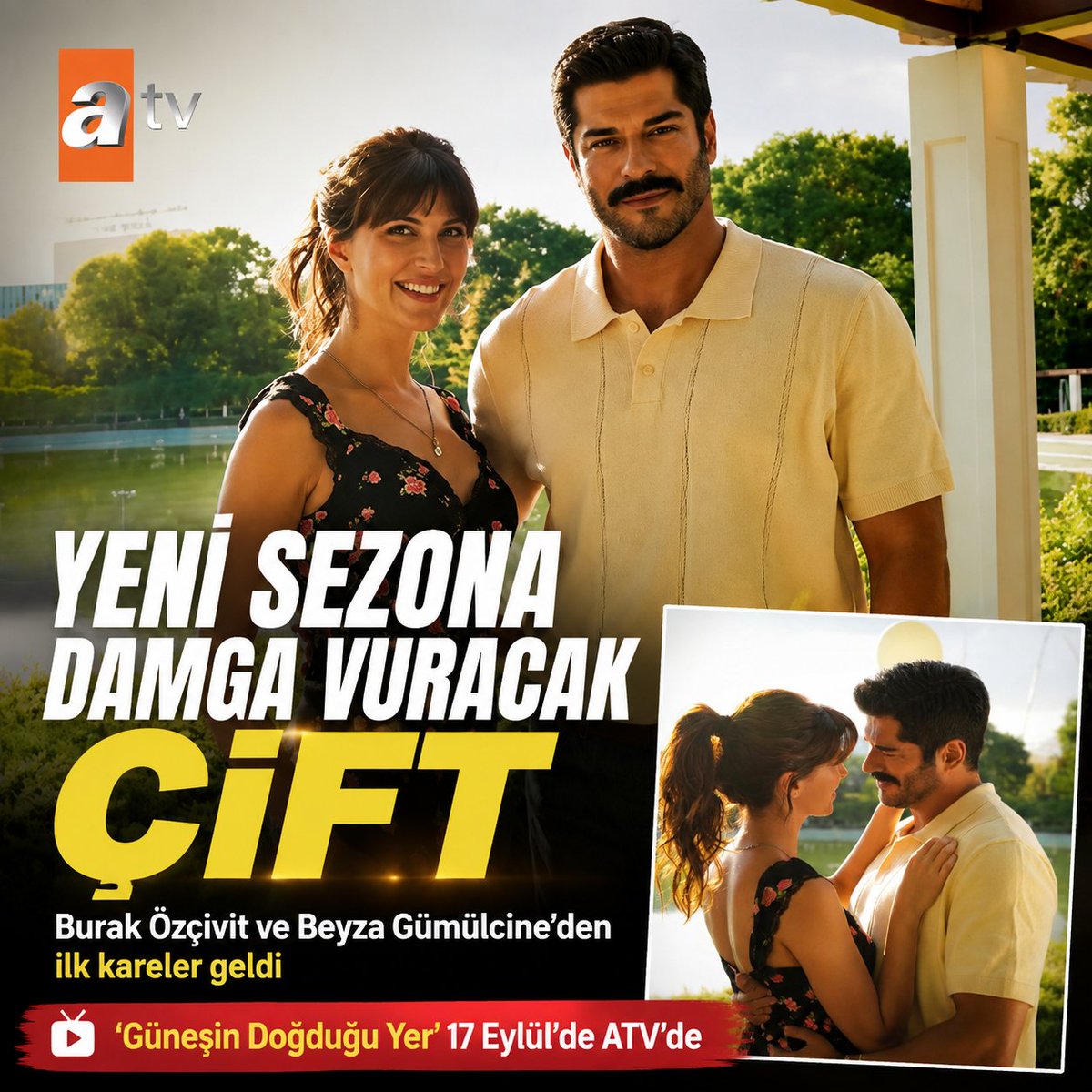 ahaber's tweet photo. 'Güneşin Doğduğu Yer'in başrolleri Burak Özçivit ve Beyza Gümülcine'den ilk kareler
https://t.co/6PGJO9WUAs https://t.co/GfhSAYLFaM