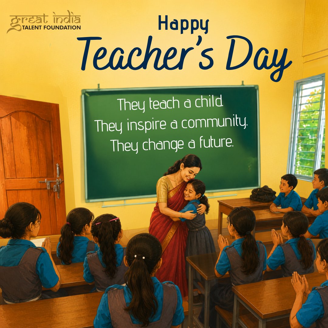 GITFOFFICIAL's tweet photo. #Teachers don’t just teach, they create change.

By inspiring children, nurturing dreams, and opening doors to opportunity, teachers help build stronger communities.

This #Teacher's Day, we celebrate the changemakers who turn every classroom into a place of possibility. https://t.co/Yw0OfcD0jE