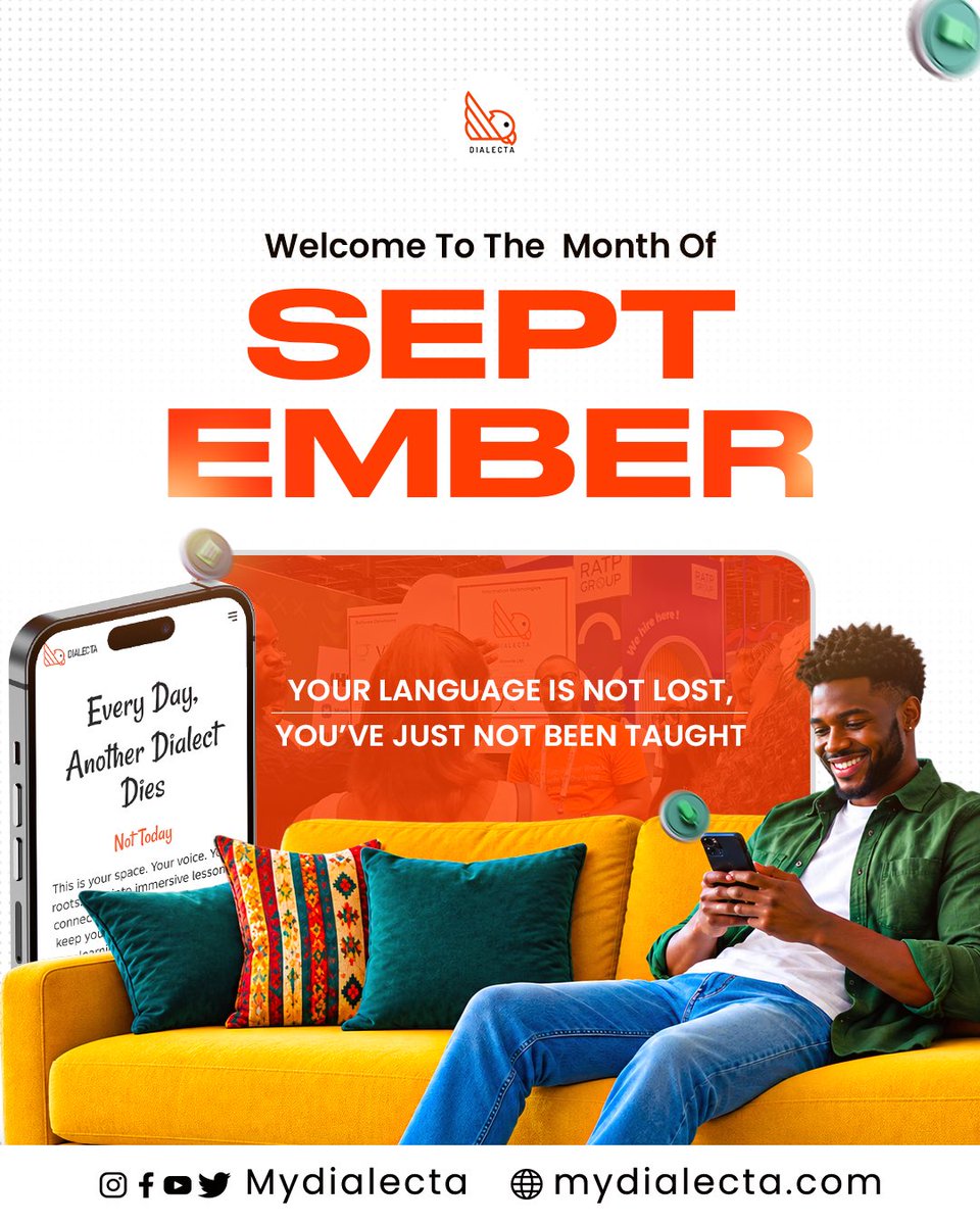 mydialecta's tweet photo. Hello September!

A new month is here, and we’re taking it as a little reminder to do something we’ve probably been putting off: learn that language.

Happy New Month Sunderland Kone Gittens #Fatherabraham Keffe D 2-Step Prime X Malick Fofana Onana Tupac https://t.co/nv2jyUPpM7