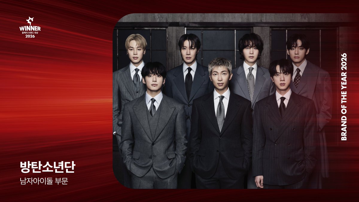 btsscope's tweet photo. Congratulations @BTS_twt for winning "Male Idol" at 2026 Brand Of The Year Award🏆🎉 https://t.co/dYltkwUx1o