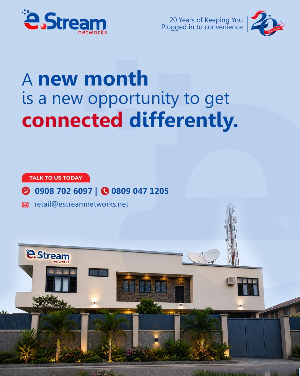 eStreamNetworks's tweet photo. New month. New goals. Better internet.

Don’t let poor connectivity slow you down. Get connected with https://t.co/yIYjBr9Aoa Networks and enjoy reliable, unlimited internet built for what matters.

Connect today. https://t.co/xjXs7MhaWs

#UnlimitedInternet #StayConnected https://t.co/B7ZWURJQh2
