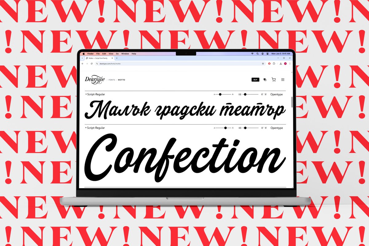 DearType's tweet photo. It's official! DearType has a new website and boy, do I have some new fonts for you! Test them live, preview Opentype features and make sure you scroll down to the bottom of each page to see some cool samples.
Check out https://t.co/rzjn17mA8w https://t.co/htbonxQhgB