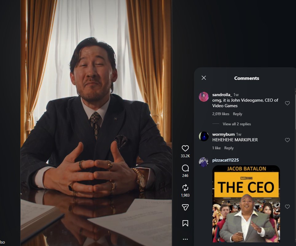SirCooksSol's tweet photo. markiplier called himself the CEO of Video Games.

this is the new version of the roaring kitty. no one devved
https://t.co/VDBTk1Cs6U https://t.co/vz1MuBMZeL