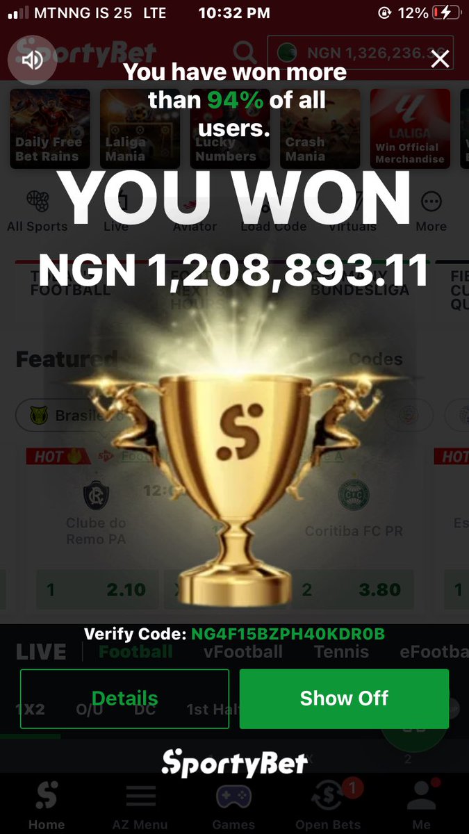 Holarmhi001's tweet photo. @AyPrediction My first million win on sporty was from you Esho mi
Konibaje we keep booming https://t.co/YUq31GwmIR
